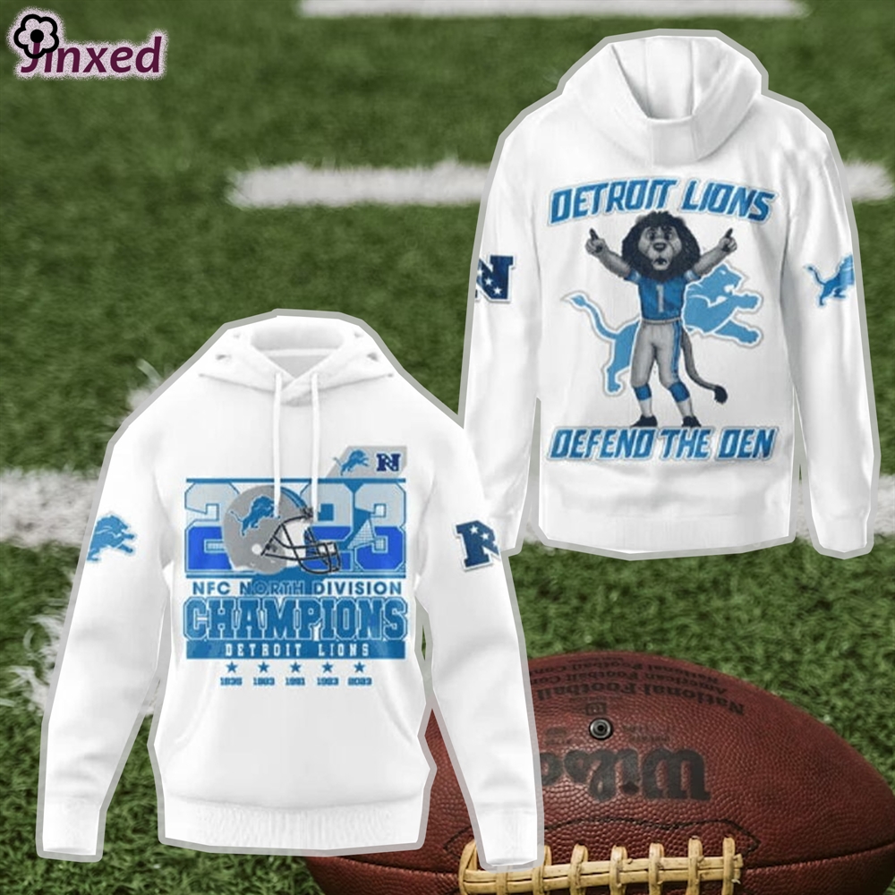 Lions 2023 Nfc North Division Champs Defend The Den 3d Unisex Sweatshirt Hoodie 